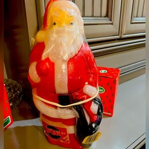 NOS SEALED IN PACKAGE VINTAGE EMPIRE BLOW MOLD LIGHT-UP SANTA 13" CHRISTMAS 1968